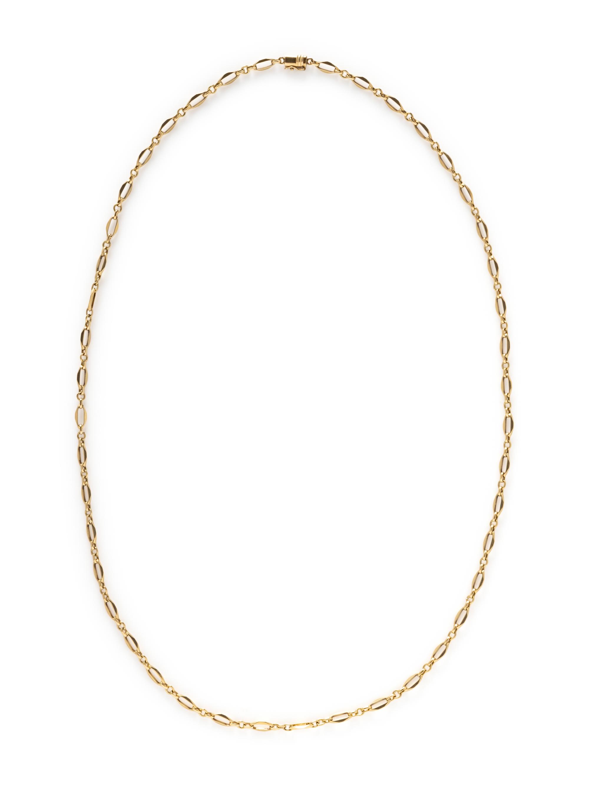 YELLOW GOLD LONG CHAIN NECKLACE