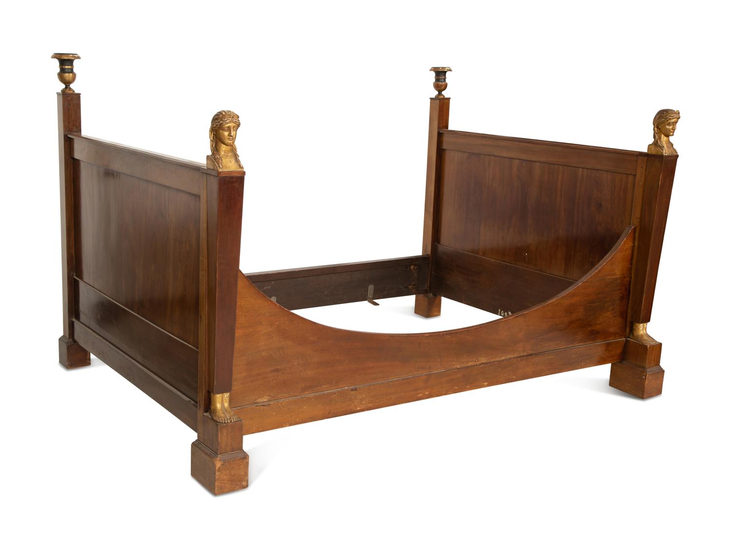 An Empire Mahogany and Parcel Gilt Day Bed