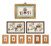 Nine Chinese Export Pith Paintings
