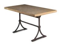A Contemporary Grain-Painted and Wrought Iron Table