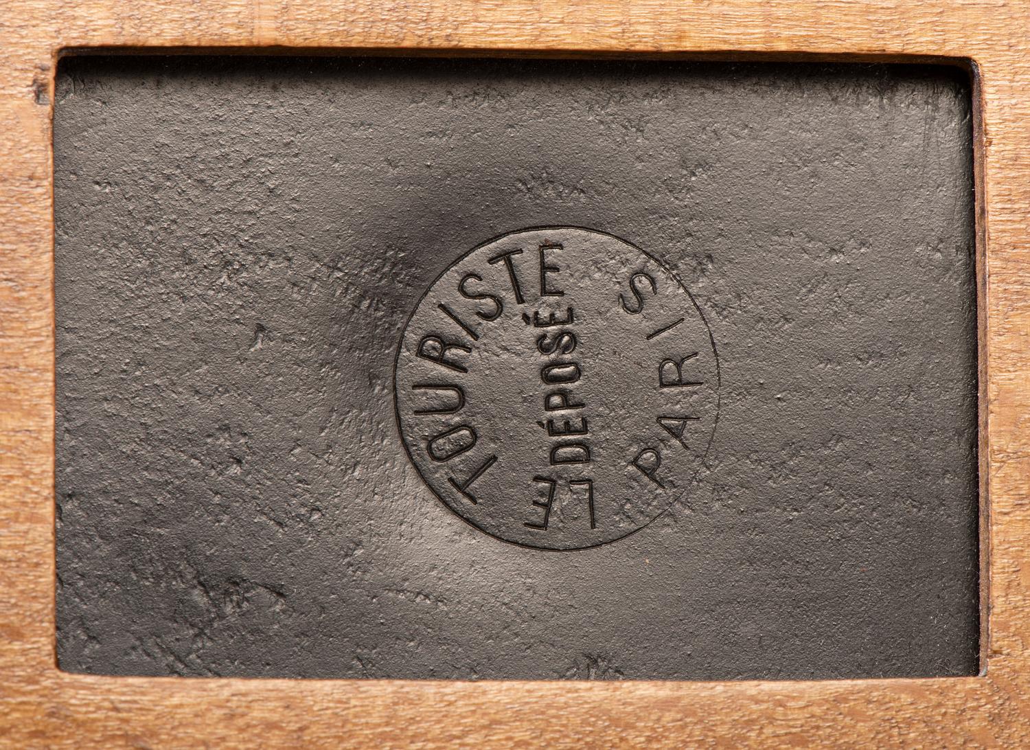 [EARLY PHOTOGRAPHY]. Truncated polished wood box camera. Le Touriste, Paris.