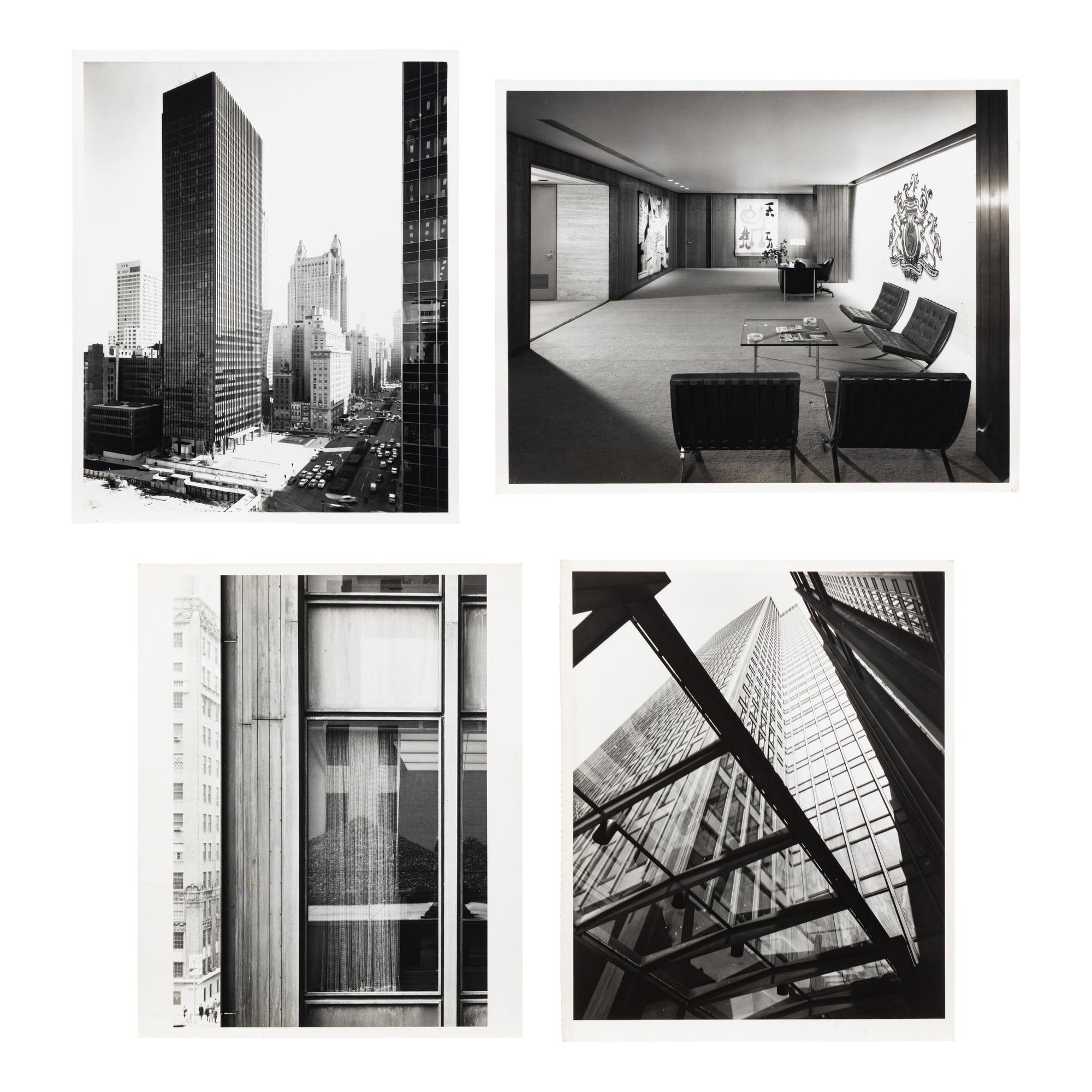 Ezra Stoller (American, 1915-2004) — A group of four early photographs of Ludwig Mies van der Rohe's Seagram Building, New York, ca. 1958