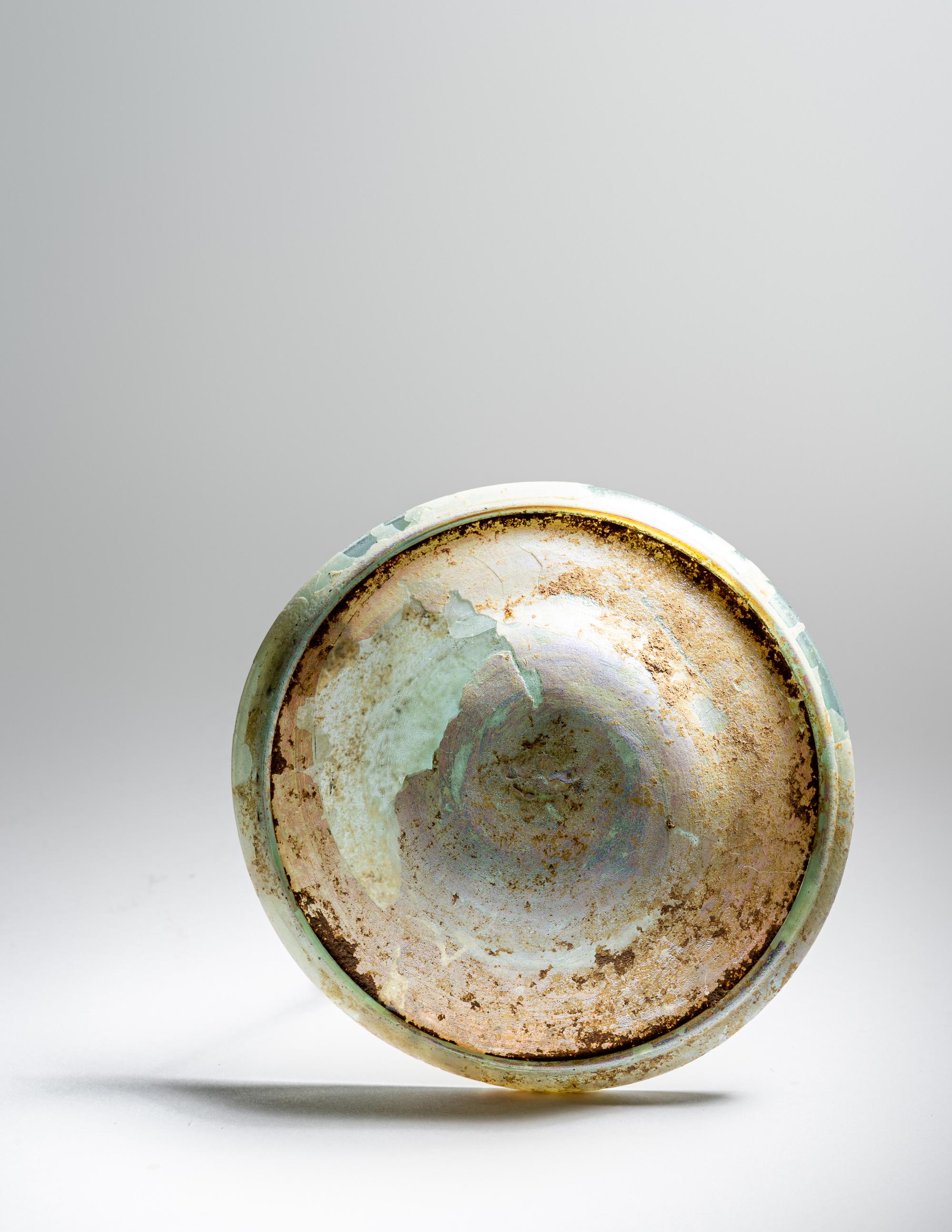 A Roman Light Blue Glass Dish