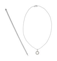 WHITE GOLD AND DIAMOND NECKLACE AND BRACELET