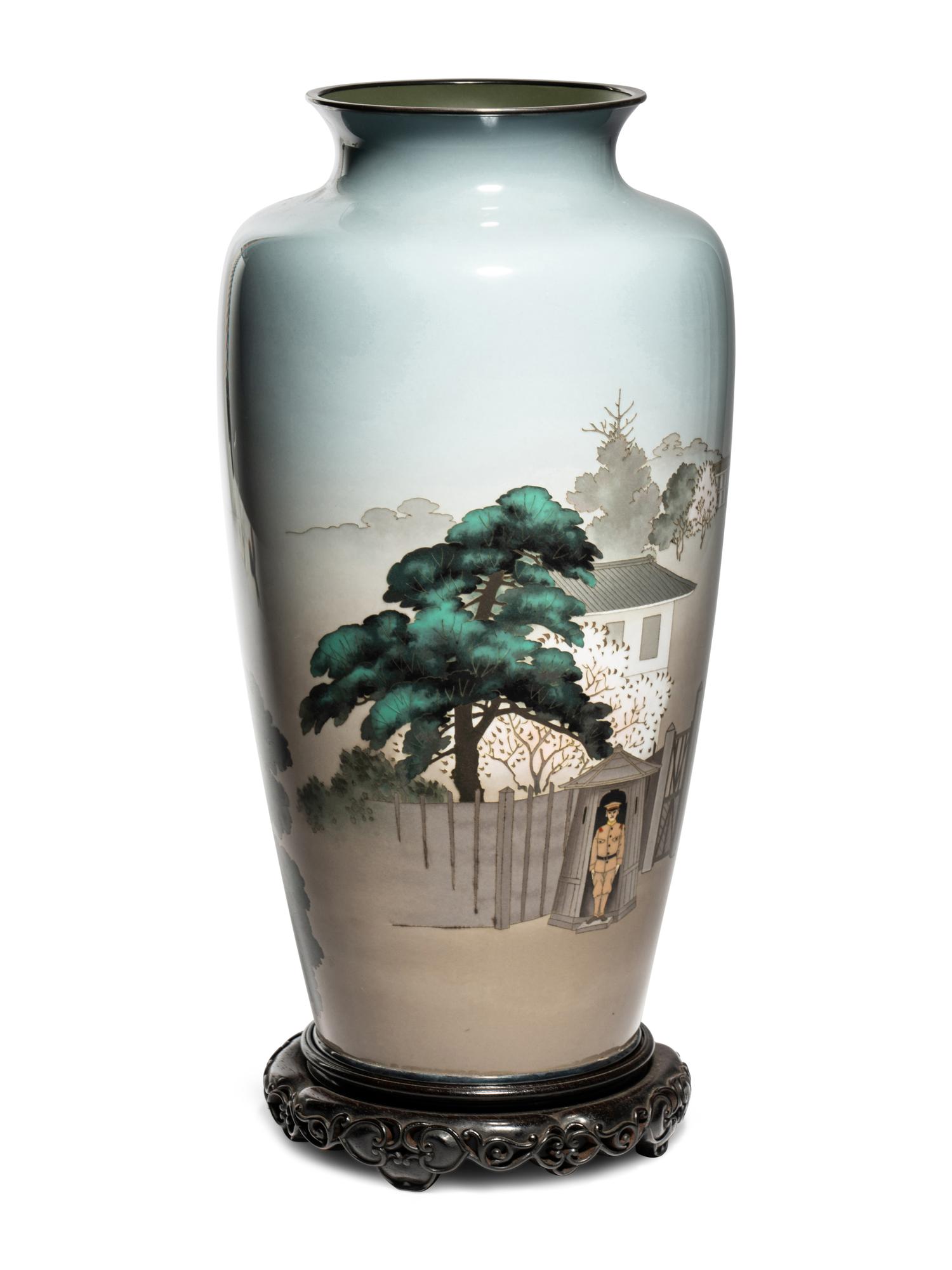 A Pair of Large Japanese Presentation Cloisonné Vases