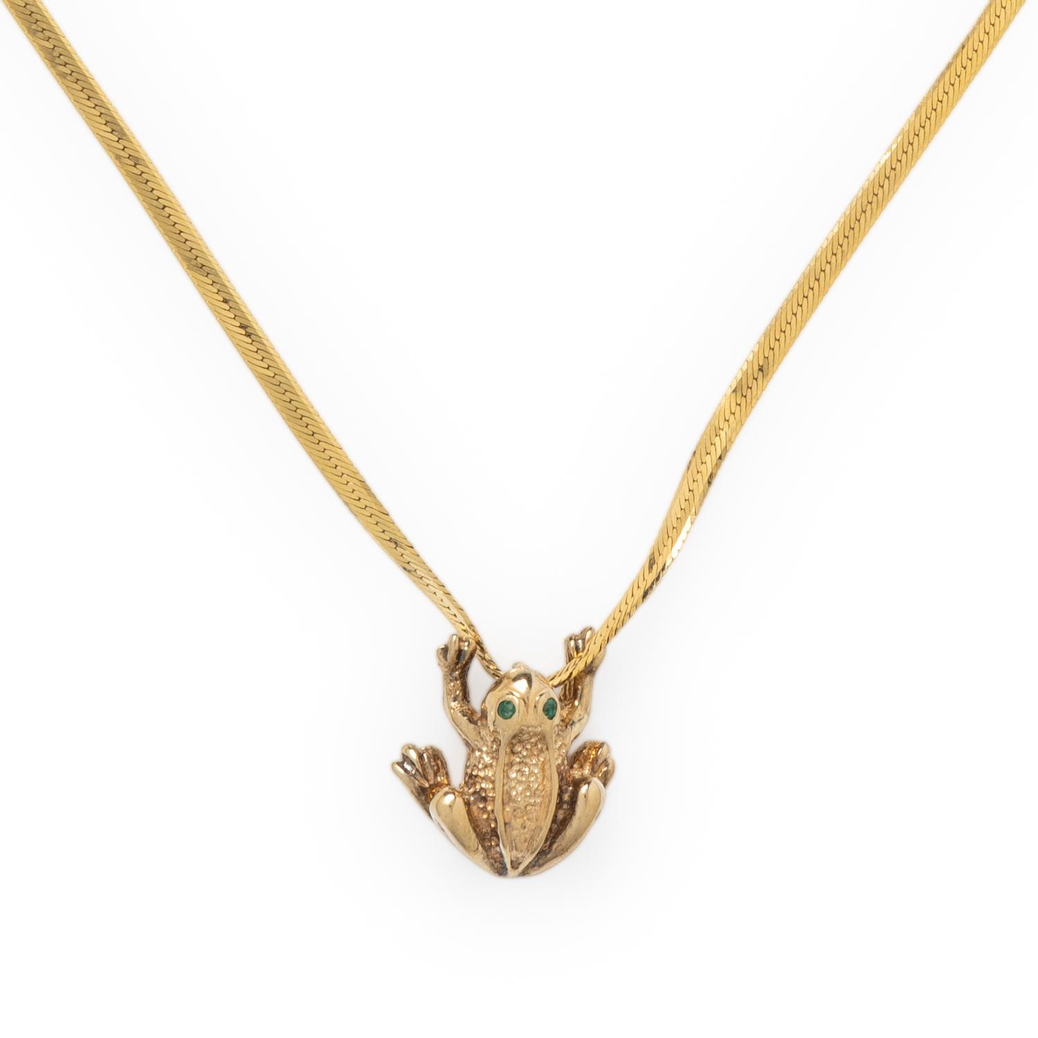 YELLOW GOLD FROG NECKLACE