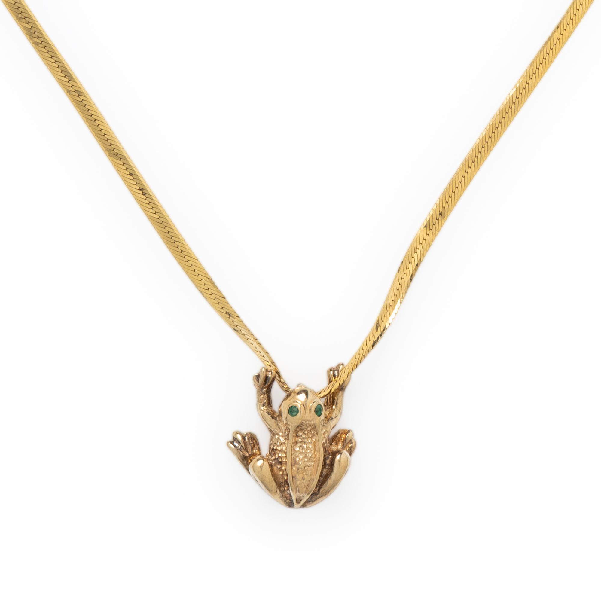 YELLOW GOLD FROG NECKLACE