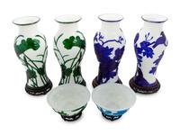 A Group of Six Chinese Peking Glass Wares