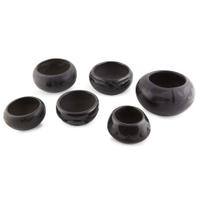 Group of six San Ildefonso and Santa Clara blackware items 20th century