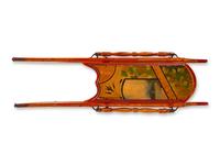 A Painted and Wrought-Iron Mounted Wood Sled
