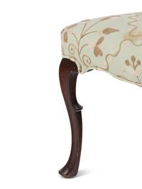 A Pair of Queen Anne Style Crewelwork Upholstered Walnut Side Chairs