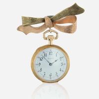 An Open Face Ladies Elgin Pocket Watch with Bow Pin C.1913