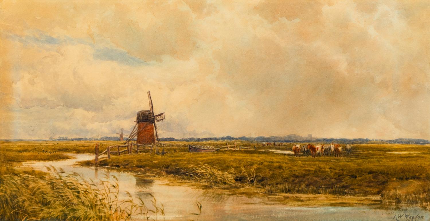 River Landscape with Windmill , 1881