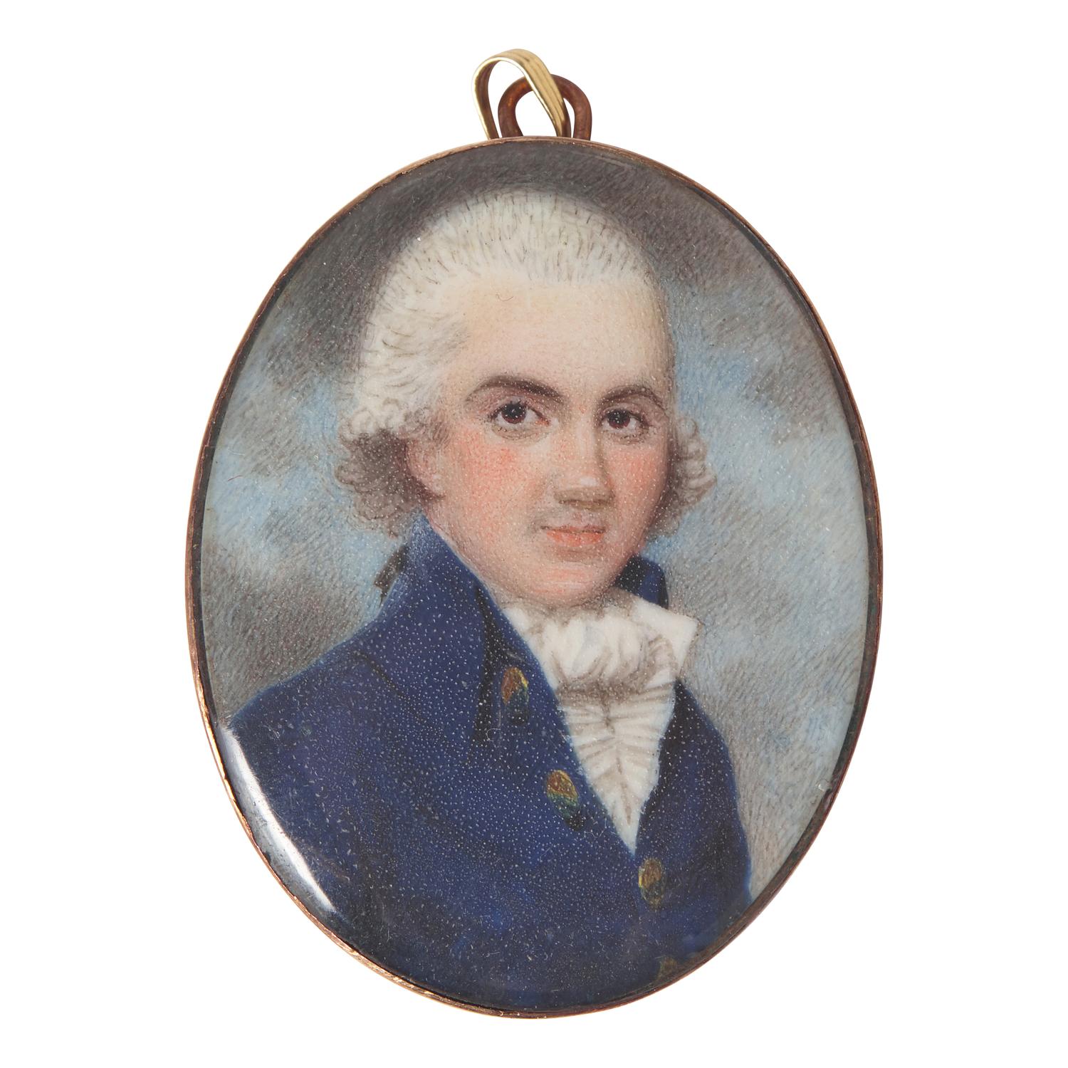 English School 18th Century, A Portrait Miniature of a Gentleman