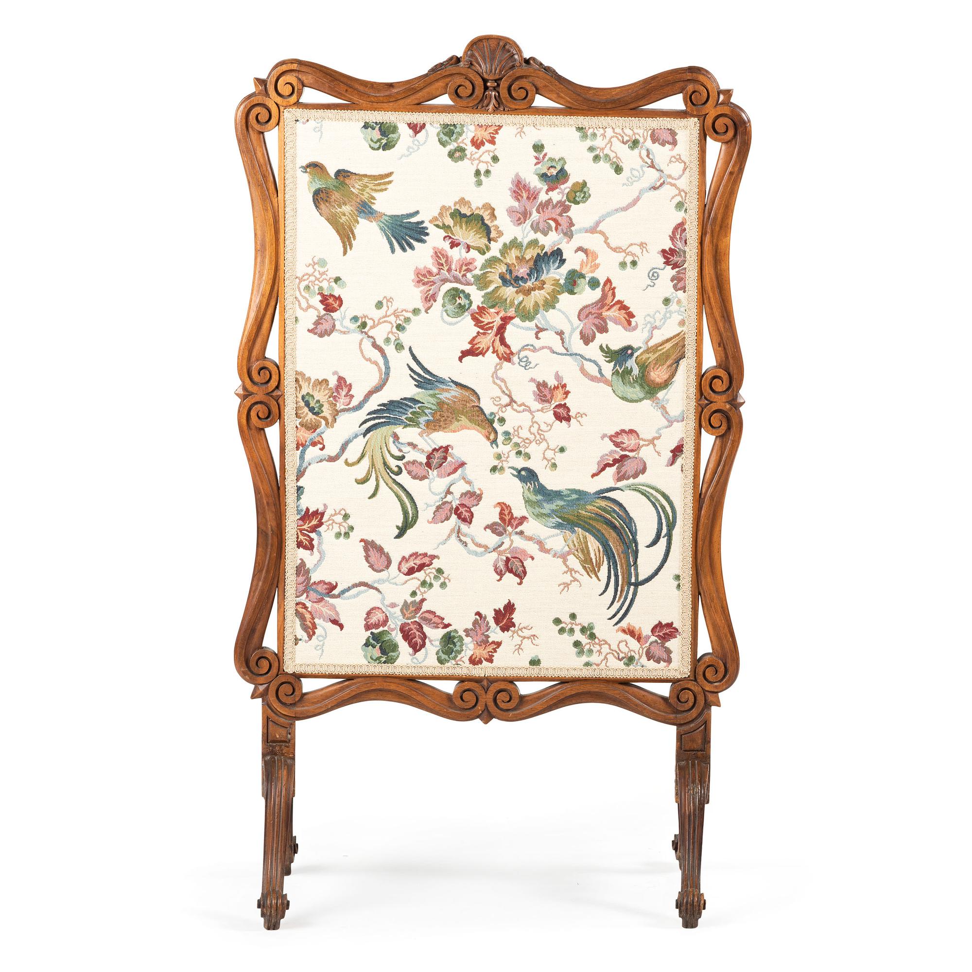 A Carved Victorian Fire Screen in Walnut