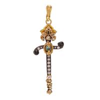 DIAMOND AND MULTIGEM SWORD PENDANT