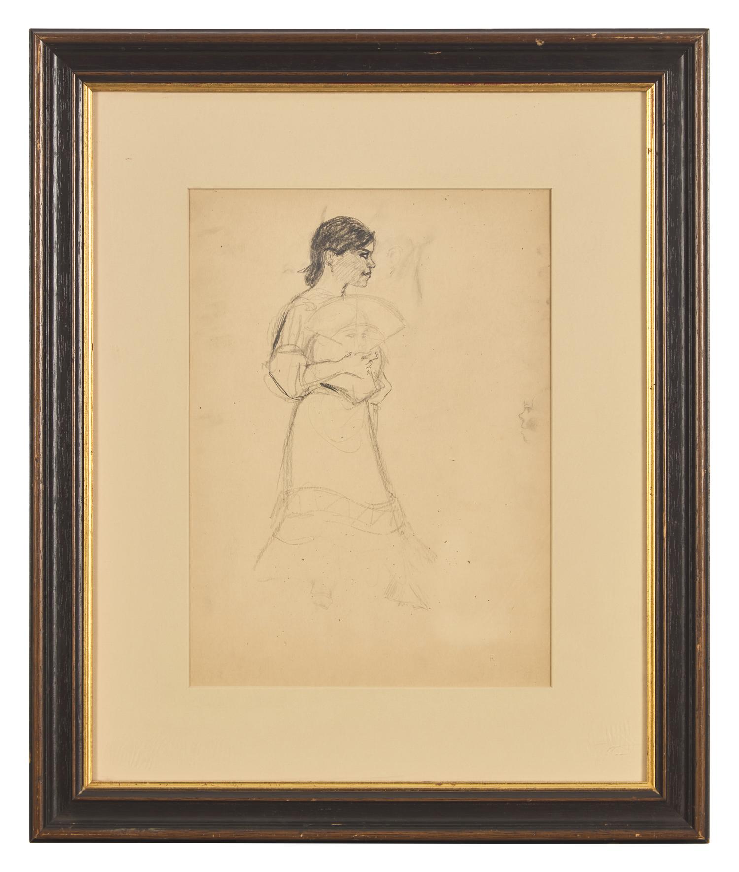 Woman with Fan; with Study of a Spanish Dancer (A Double-Sided Work)