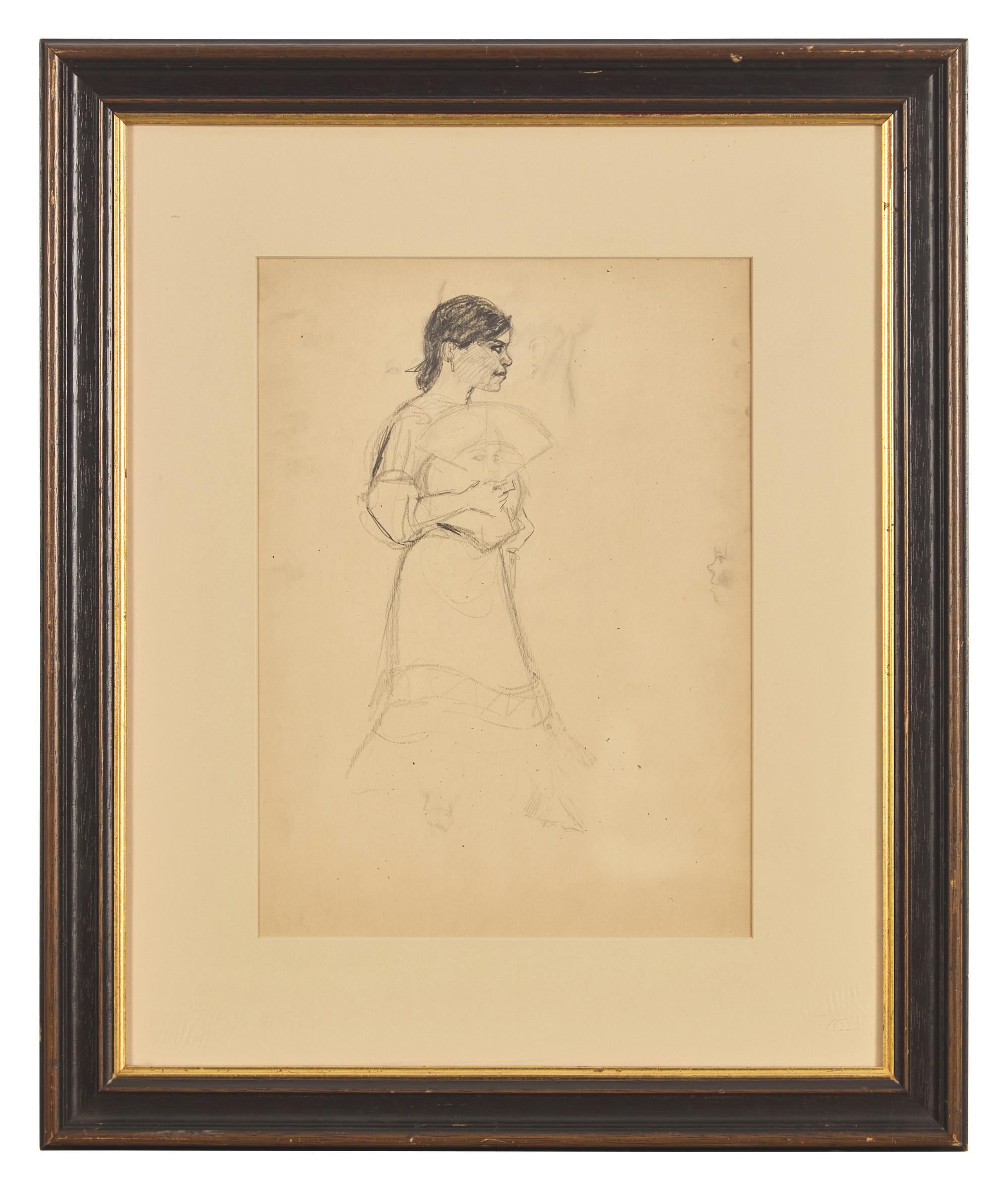 Woman with Fan; with Study of a Spanish Dancer (A Double-Sided Work)