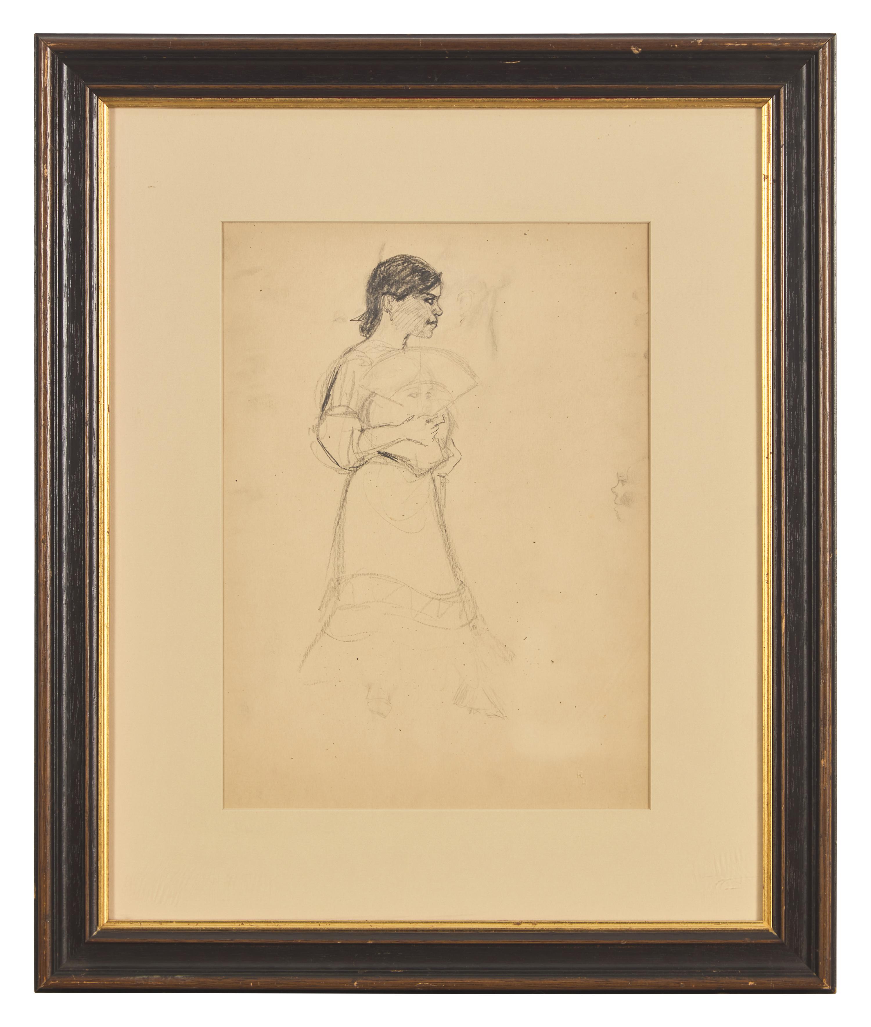 Woman with Fan; with Study of a Spanish Dancer (A Double-Sided Work)