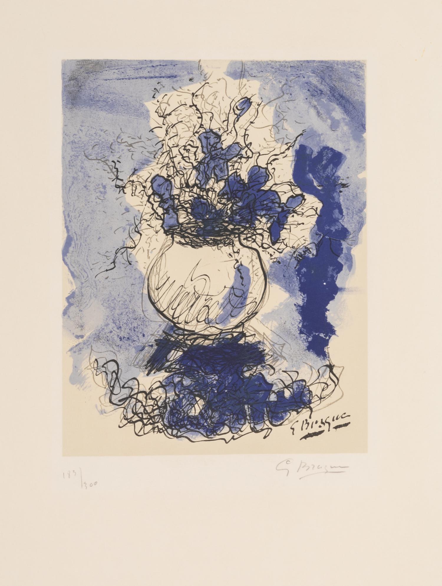Georges Braque, (French, 1882-1963), A group of three works: Bouquet de fleurs à l'aquarelle, Bird, and Le Papillon