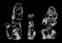 Three French Glass Animal Figurines Height of tallest 8 3/4 inches. — 20TH CENTURY