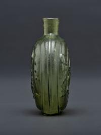 A Molded-Glass Flask in Yellow-Green