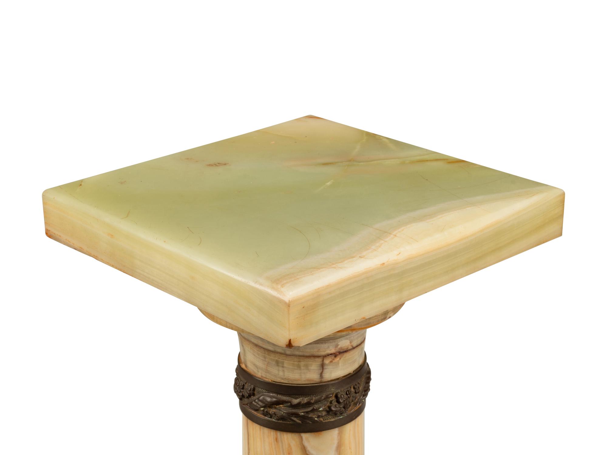 A Continental Bronze Mounted Onyx Pedestal