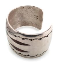 Navajo Silver Cuff Bracelets with Turquoise and Coral Chip Inlay