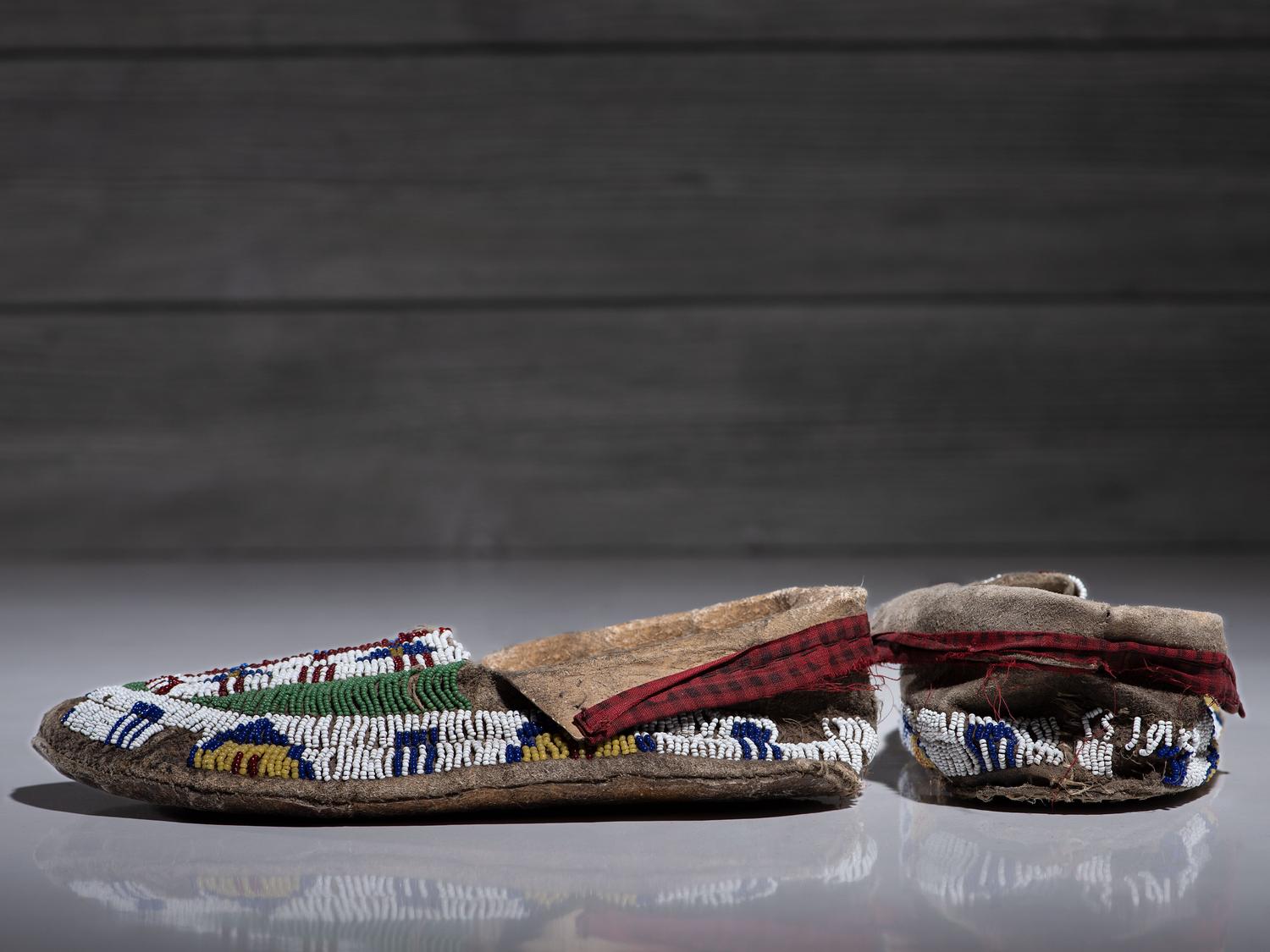 Sioux Beaded Hide Moccasins