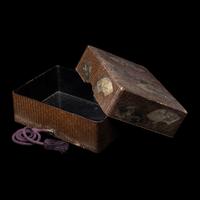 A Japanese Mixed-Metal Inset Lacquer Stationary Box, Bunko, Meiji-Taisho Period