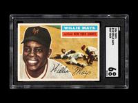 A 1956 Topps Willie Mays Gray Back Baseball Card No. 130 (SGC 6 EX/NM)