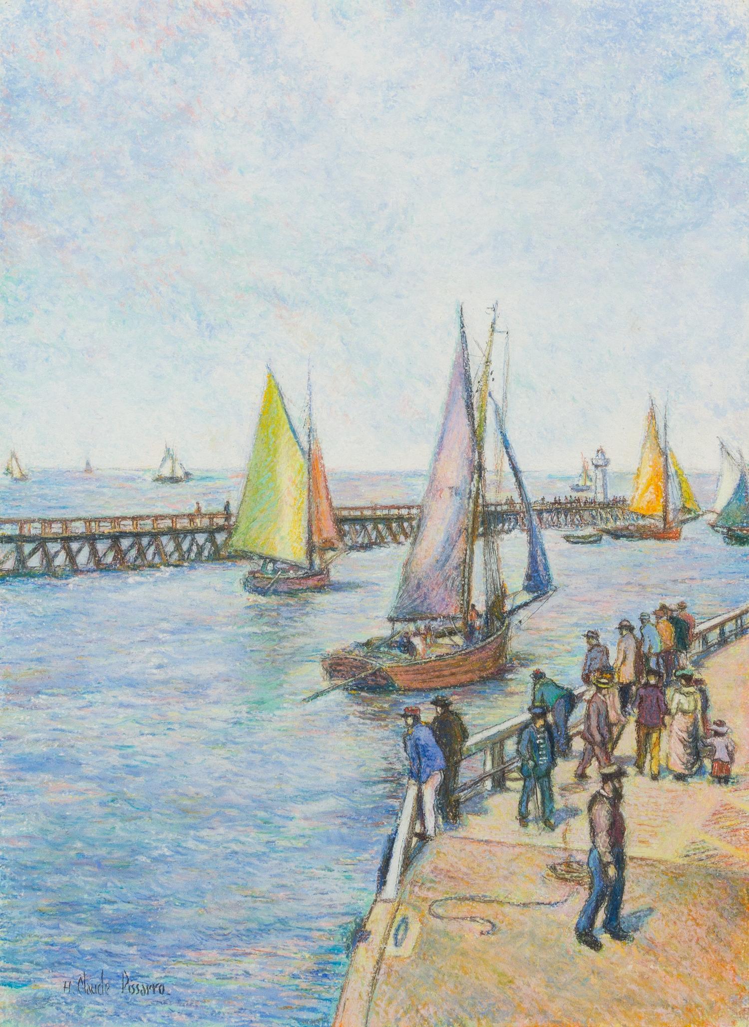 Hughes Claude Pissarro, (French, b. 1935), Les jetees de trouville