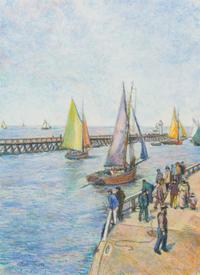 Hughes Claude Pissarro, (French, b. 1935), Les jetees de trouville