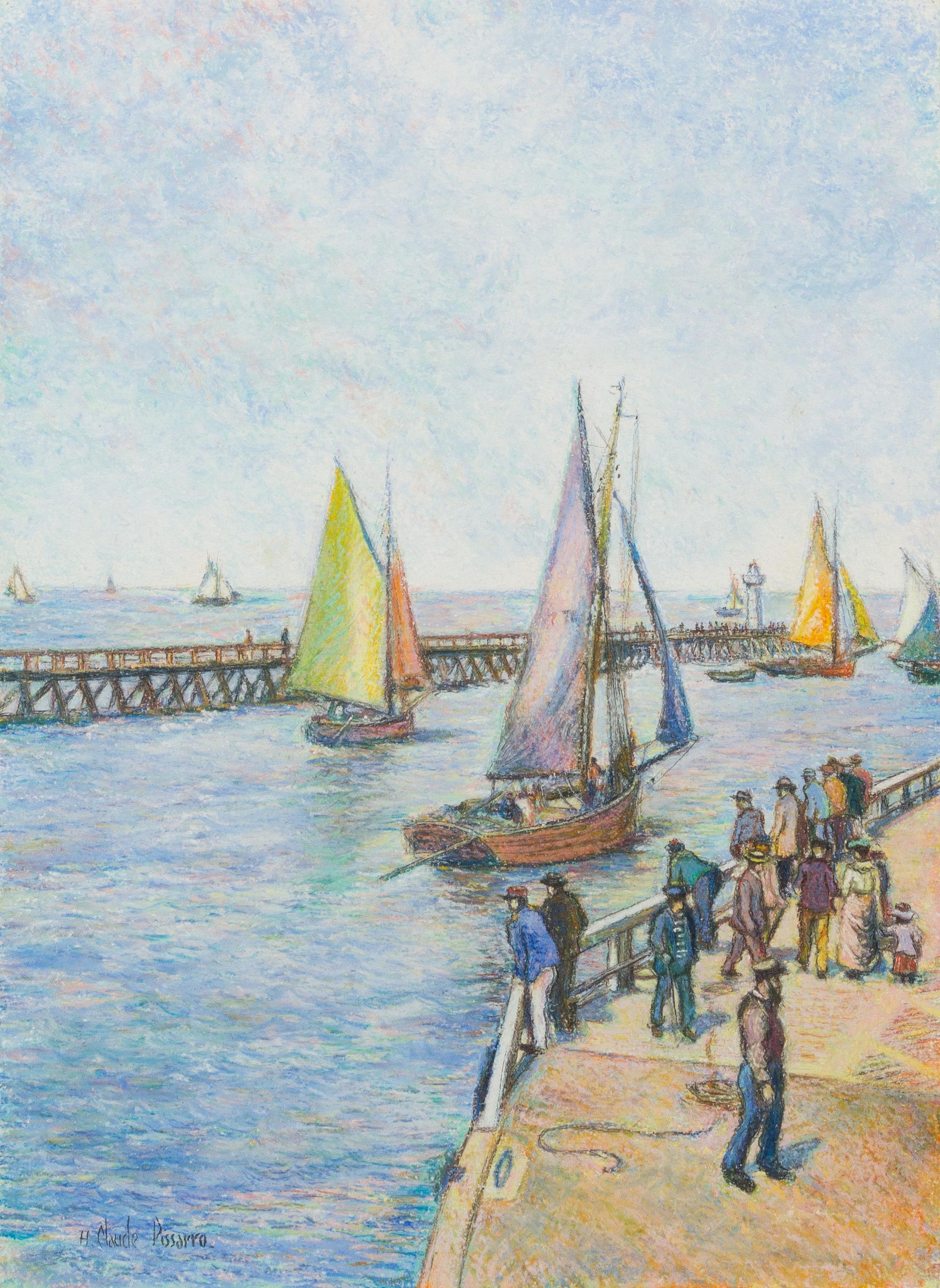 Hughes Claude Pissarro, (French, b. 1935), Les jetees de trouville