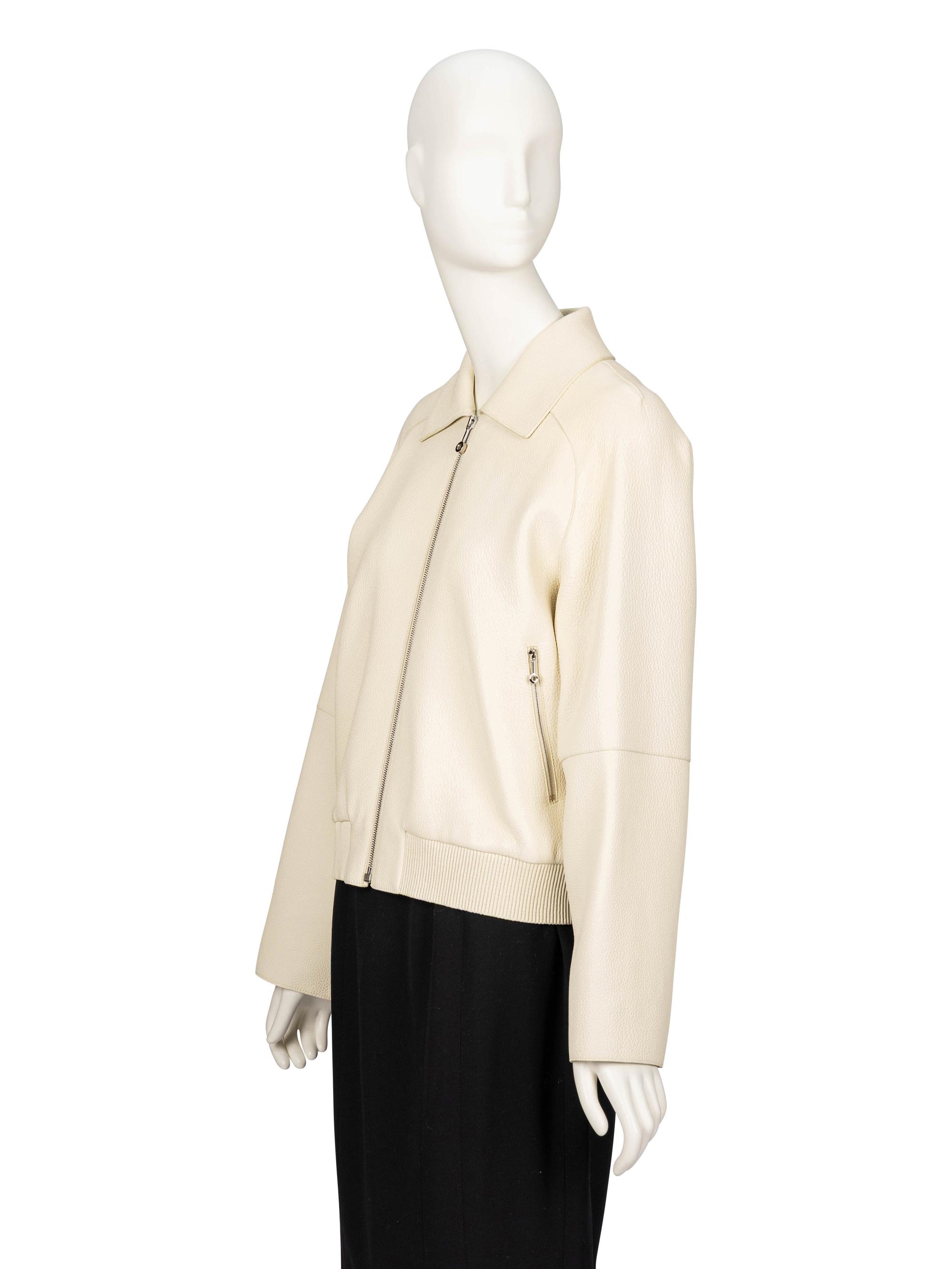 Hermès, Alabaster Leather Jacket