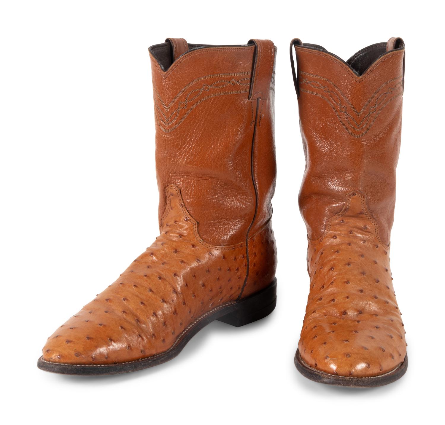 Justin Boots Cognac Full Quill Ostrich Boots