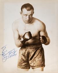 A Group of Heavyweight Champion James J. Braddock, Joe Louis, Max Schmeiling, Max Baer, Ezzard Charles and Jack Sharkey Signed Autographs,