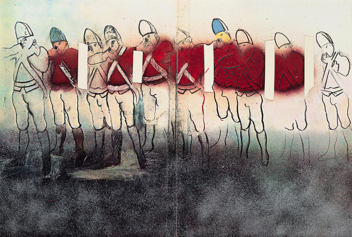 Larry Rivers, (American, 1923-2002), A group of 13 works from The Boston Massacre portfolio, 1970, including: Portfolio Cover, Untitled