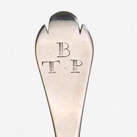 Two silver tablespoons William Cowell, Sr. (1682-1736) and John Burt (1692-1745), Boston, MA, circa 1710 and 1715