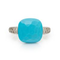 Pomellato, Turquoise, Diamond, and White Gold Ring