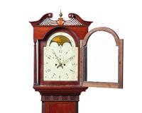 A Federal Carved And Inlaid Walnut and Cherrywood Tall Case Clock