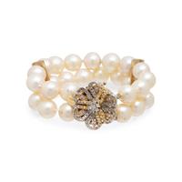 CULTURED PEARL AND DIAMOND BRACELET
