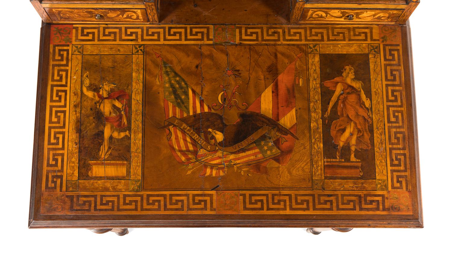 An Inlaid and Marquetry Writing Desk