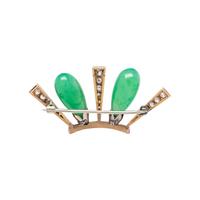 JADE AND DIAMOND BROOCH