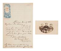 [CIVIL WAR]. "Children of the Battlefield" CDV & war-date letter revealing identify of the father.