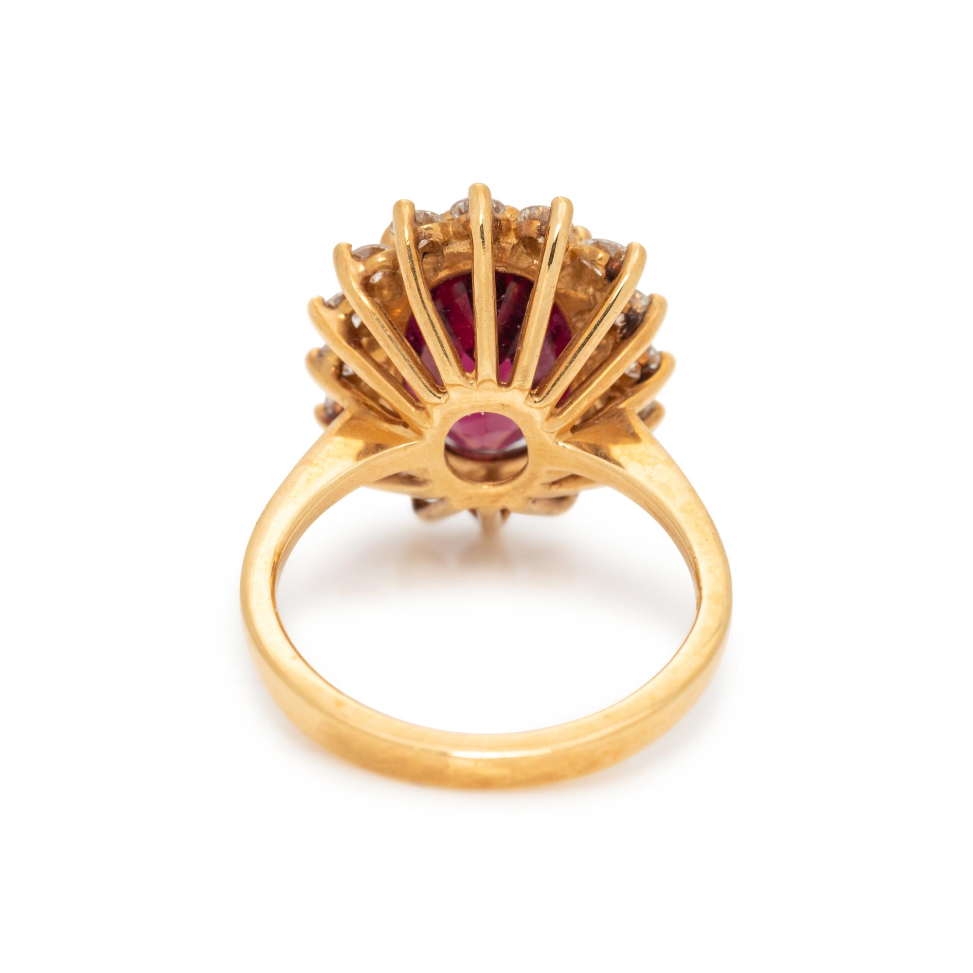 GARNET AND DIAMOND RING