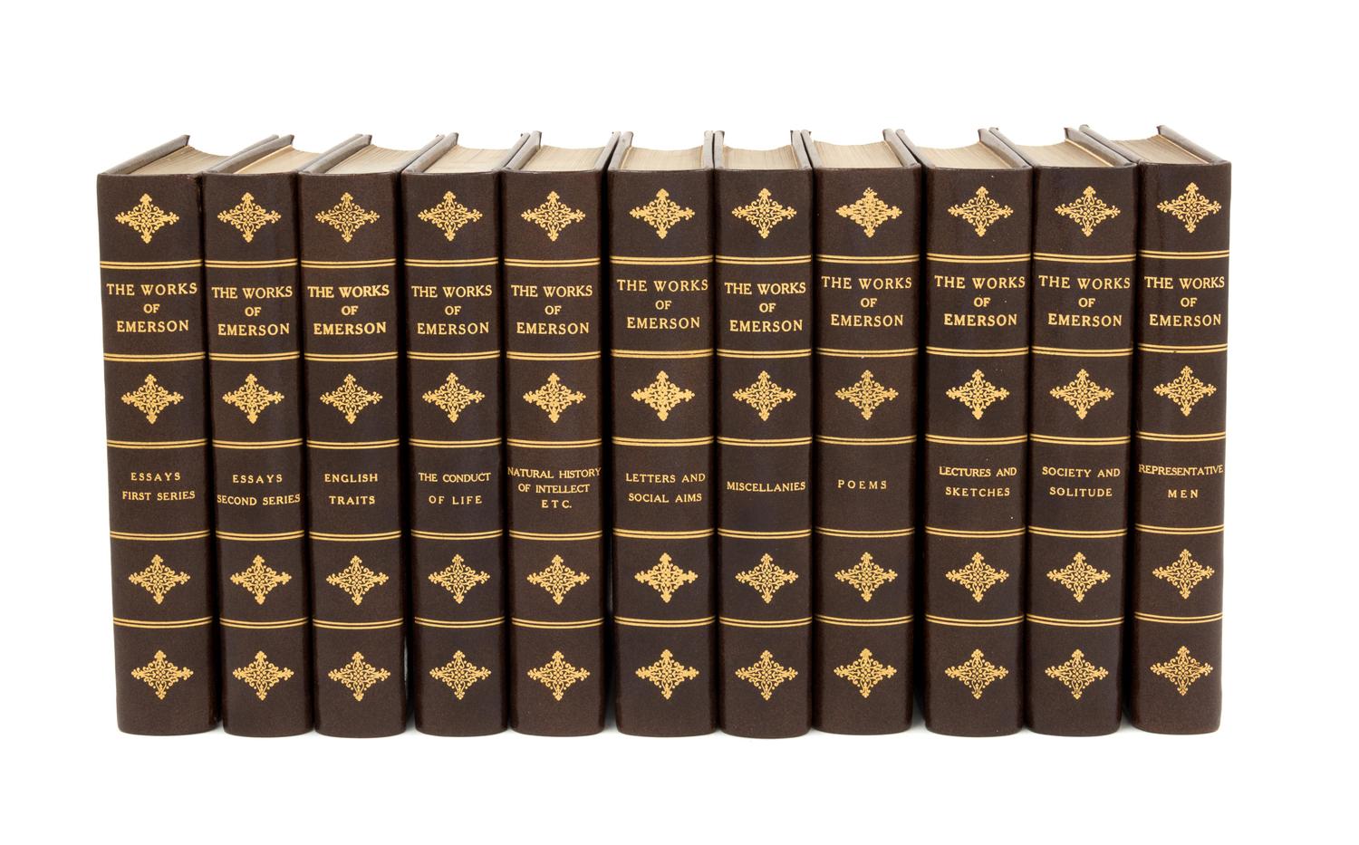 EMERSON, Ralph Waldo (1803-1882). Works. N.d. 11 volumes. Boston and New York: N.p. 1909.