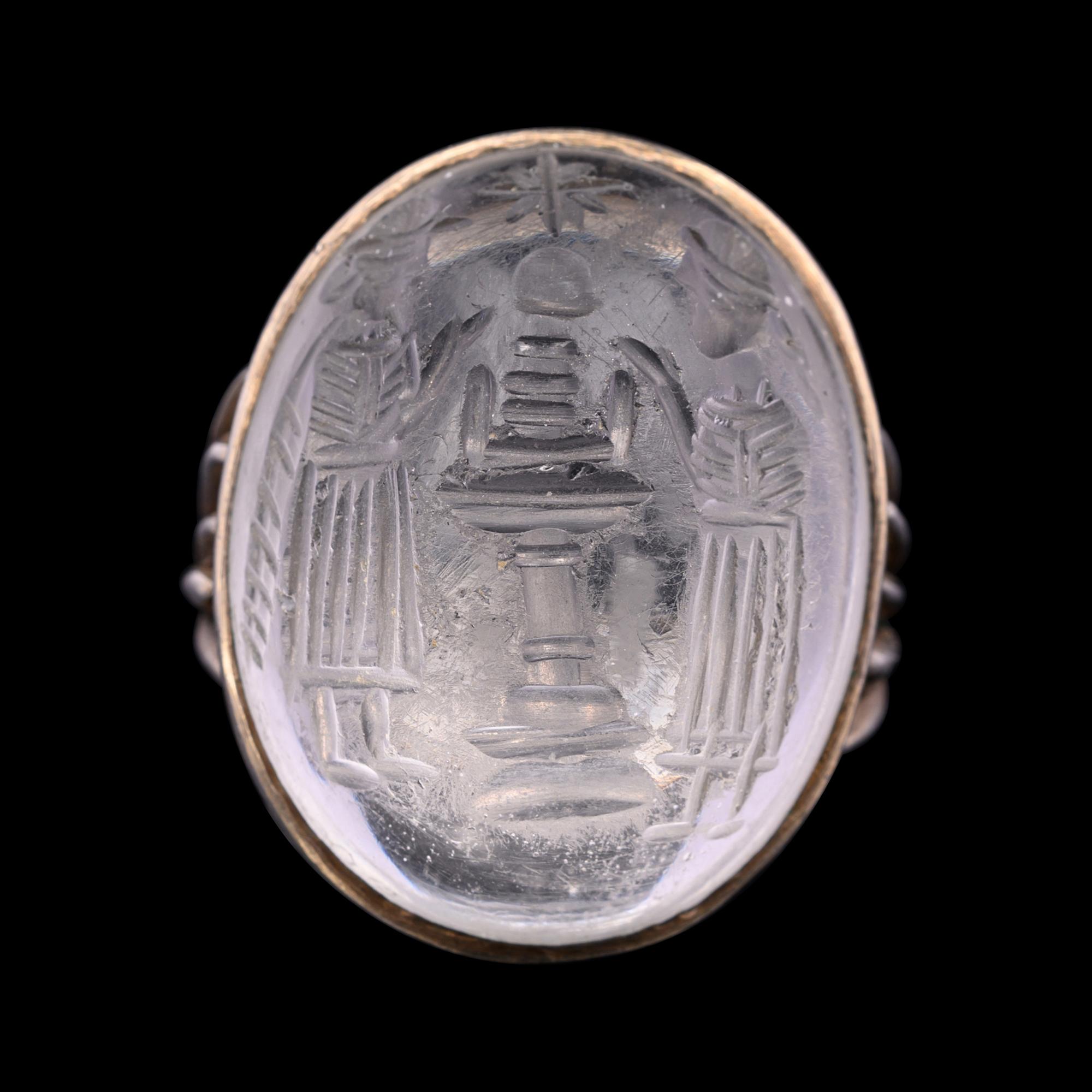 A Neo-Babylonian or Neo-Assyrian Rock Crystal Stamp Seal
