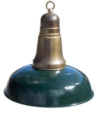 A Green Tole Hanging Lantern Height 14 1/2 inches. — 20TH CENTURY