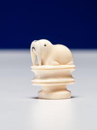 Inuit Carved Walrus Ivory Chess Set
